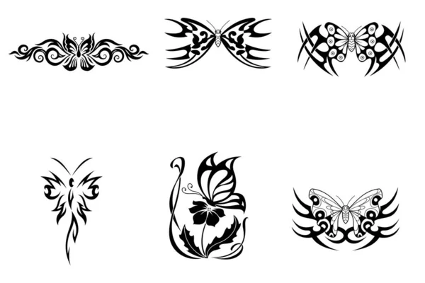 Semboller Logolar Simgeler Için Kelebek Siluet Vektörü — Stok Vektör