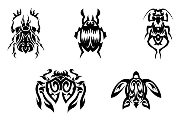 Insect Silhouette Vector Symbols Logos Icons — Stock Vector