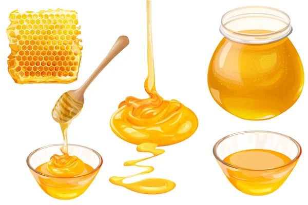 Honigpackung Vektorillustration Flachen Stil — Stockvektor