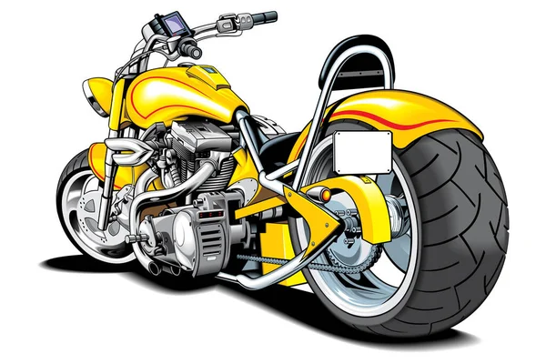  Beyaz üzerinde izole edilmiş sarı, klasik, büyük motosiklet.