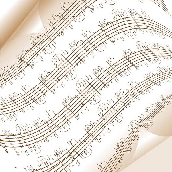 Fundo Ilustração Partitura Notas Musicais Melodia Sobre Papel — Vetor de Stock
