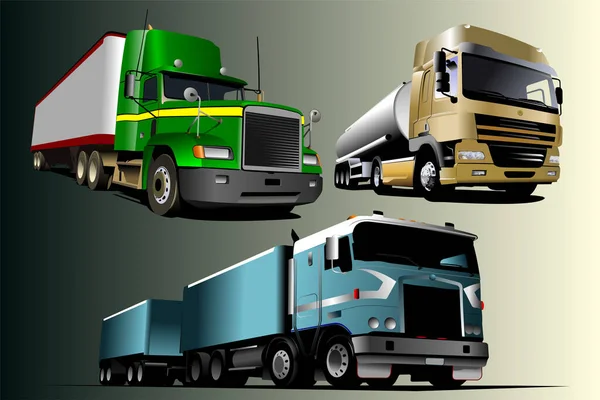 Ilustração Vetor Grande Caminhão Diferente —  Vetores de Stock