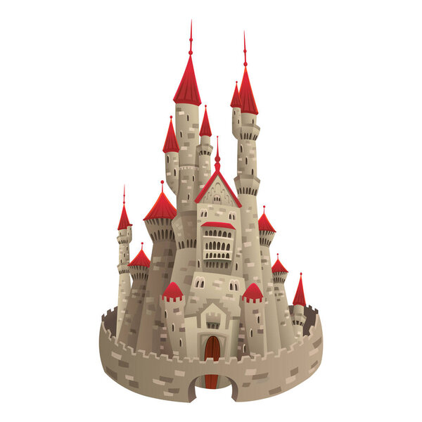  vector illustration of cartoon castle isolated on white