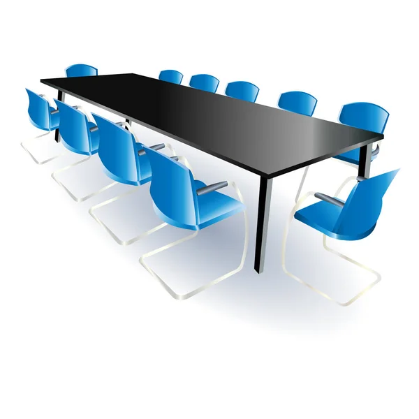 Mesa Reunión Oficina Vector — Vector de stock