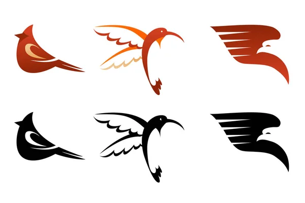 Set Bird Logo Design Template Vector Illustration — Stock Vector