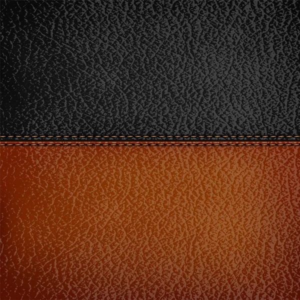 Vector Textura Material Cuero Negro Marrón — Vector de stock