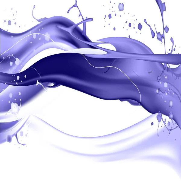 Bosbessen Cocktail Splash Yoghurt Drinken Realistische Vector Illustratie — Stockvector