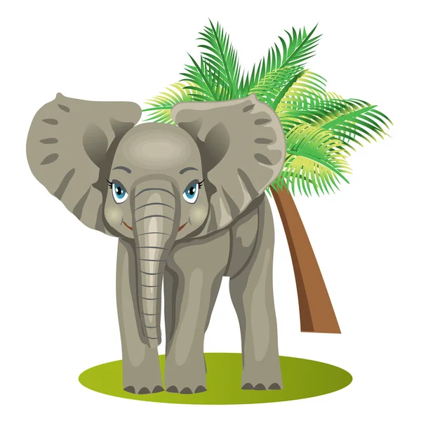 Elefante Dibujos Animados Vectorial Aislado Blanco — Archivo Imágenes Vectoriales