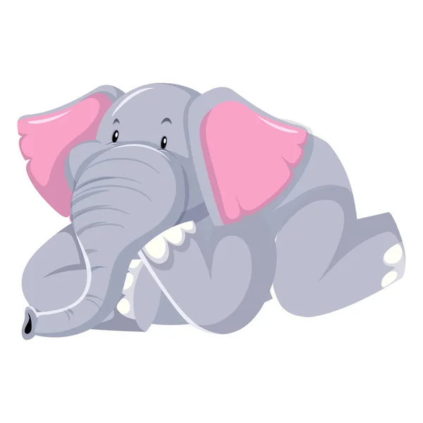 Ilustración Vectores Elefante Dibujos Animados Aislado Blanco — Archivo Imágenes Vectoriales