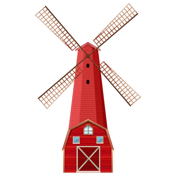 Illustration Vectorielle Moulin Vent — Image vectorielle
