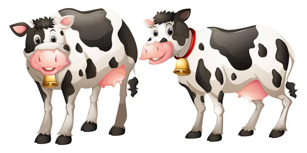 Ilustração Vetor Cartoon Vaca Isolado Branco — Vetor de Stock