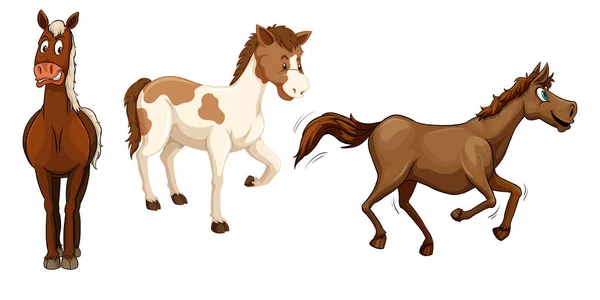 Häst Vektor Illustration Isolerad Vit — Stock vektor