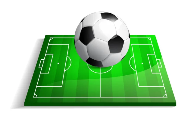 Ρεαλιστική Μπάλα Ποδοσφαίρου Και Γρασίδι Τομέα — Διανυσματικό Αρχείο