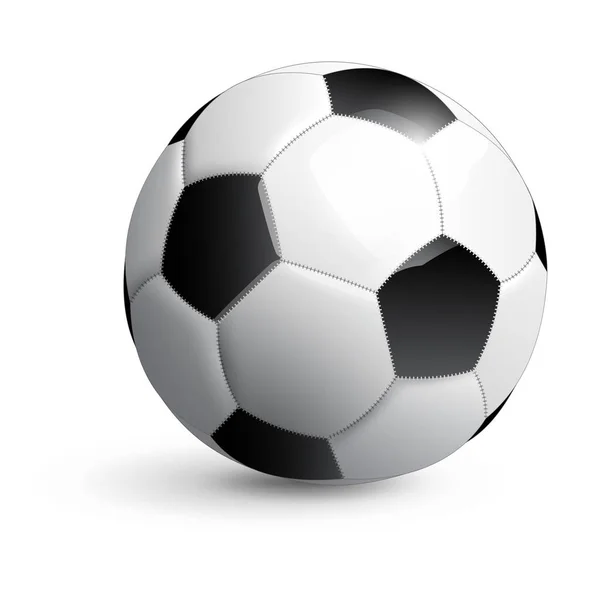 Pallone Calcio Realistico Pallone Calcio Sfondo Bianco Stile Vettoriale Palla — Vettoriale Stock
