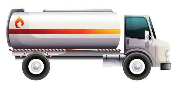 Samochód Ciężarowy Wektor Oleju Izolowany Białym — Wektor stockowy