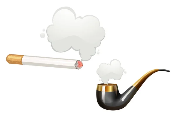 Sigara Vektörü Çizimi Beyaz Üzerine Izole Edilmiş — Stok Vektör