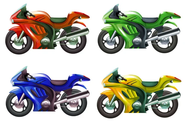 Sport Motorbike Vector Illustration Colorful Isolated White — Stock Vector