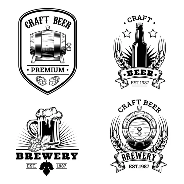 Coleção Emblemas Cerveja Retro Emblemas Adesivos —  Vetores de Stock