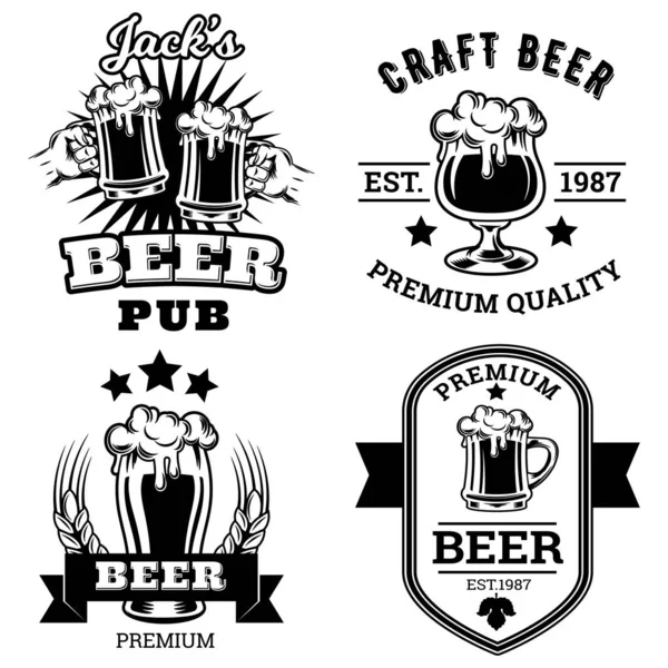 Coleção Emblemas Cerveja Retro Emblemas Adesivos —  Vetores de Stock