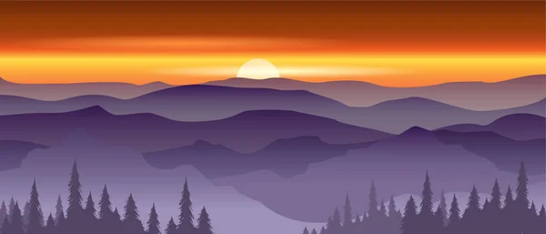 Beautiful Mountain Scenery Illustration Vector — Stock Vector