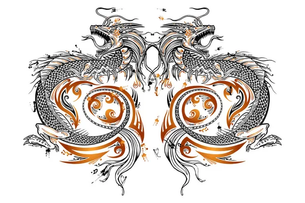  Çinli ejderha eli çizim vektörü
