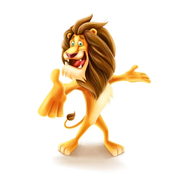 现实可爱的狮子卡通人物 — 图库矢量图片