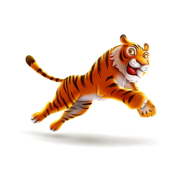 Vector Realista Funcionamiento Tigre — Vector de stock