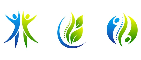 Nastaveno Logo Gradientní Fyzioterapie — Stockový vektor