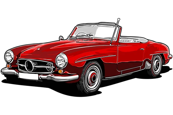 Ilustração Vetorial Carro Clássico Vermelho — Vetor de Stock