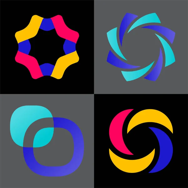 Renkli soyut şirket logoları koleksiyonu