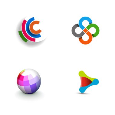 Renkli daire logo tasarımı elementleri