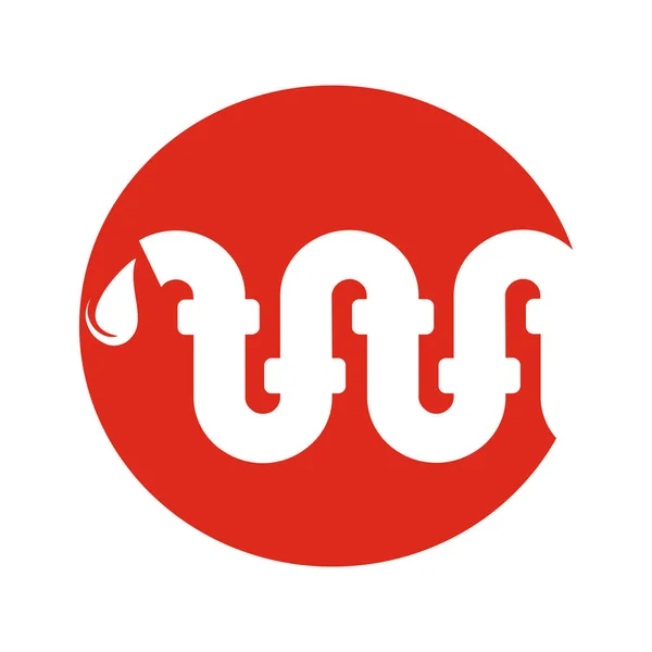 Logo Czerwonej Rury Białym — Wektor stockowy