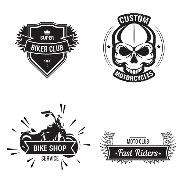 Conjunto Emblema Del Club Motociclistas — Vector de stock