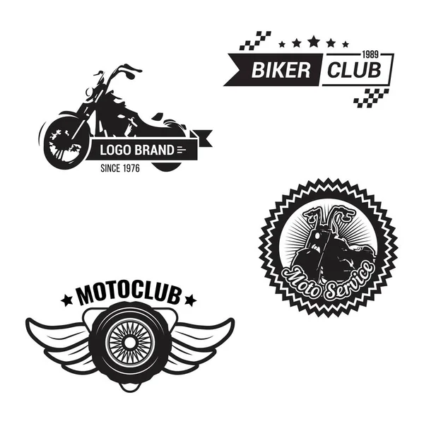 Conjunto Emblema Del Club Motociclistas — Vector de stock