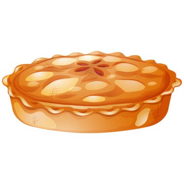 Traditional realistic apple pie vector illustration clipart