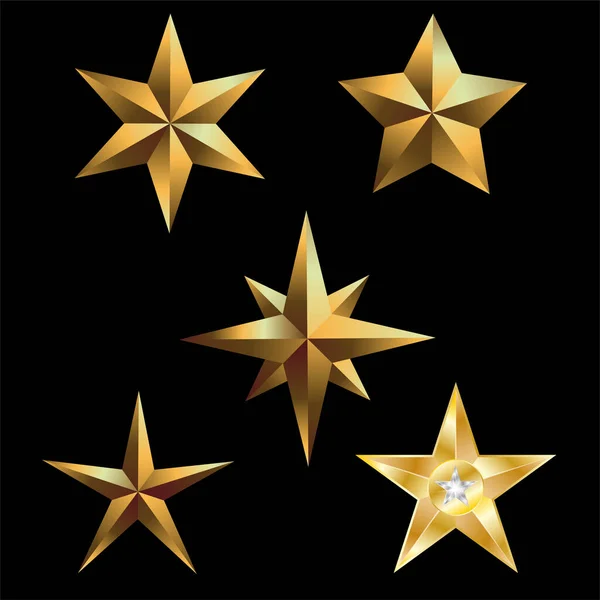 Oro Estrella Vector Conjunto Vector de stock