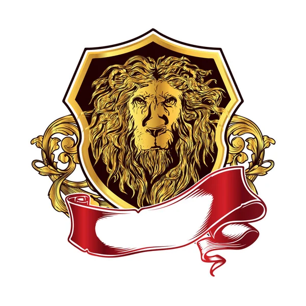Vintage Emblem Huvud Lejon — Stock vektor