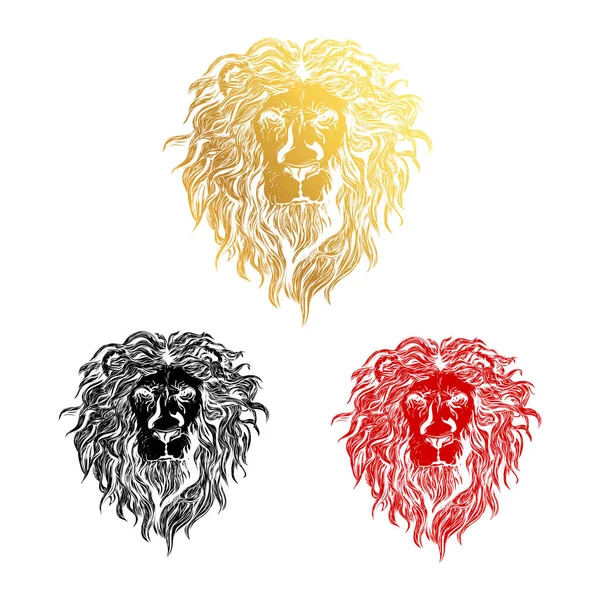Illustration Vectorielle Une Tête Lion — Image vectorielle