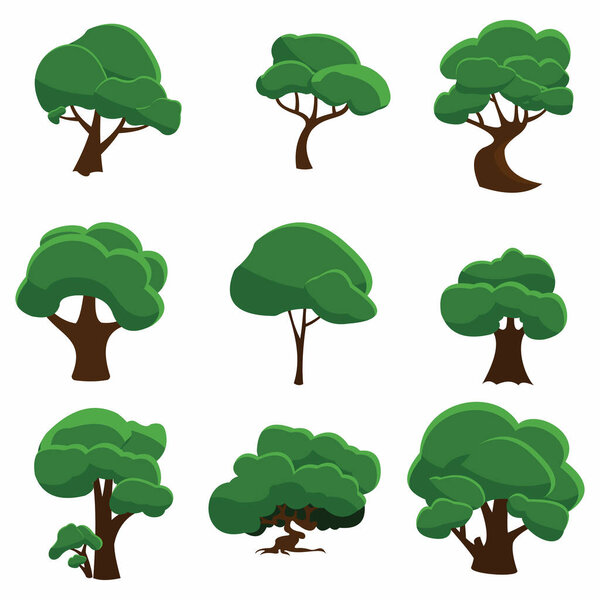 hand drawn tree collection nature design