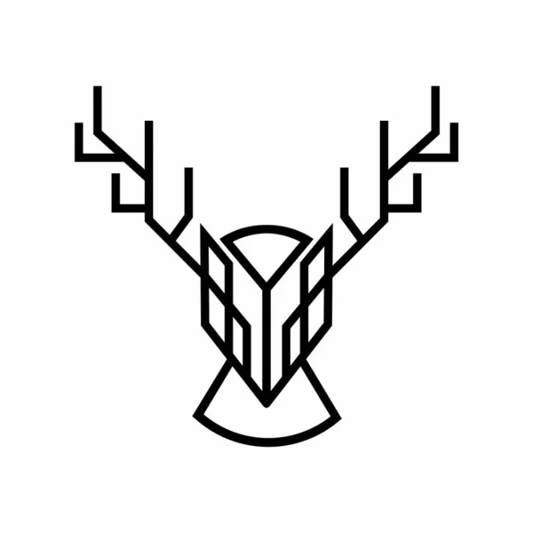 Deer Head Creative Logo Template Line Art — Stock Vector