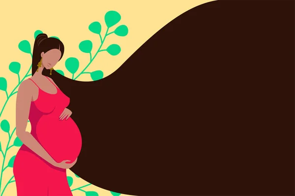 Modern Banner Pregnancy Motherhood — Stok Vektör