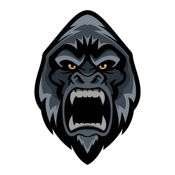Simbolo Della Testa Del Gorilla Vettore Del Logo — Vettoriale Stock