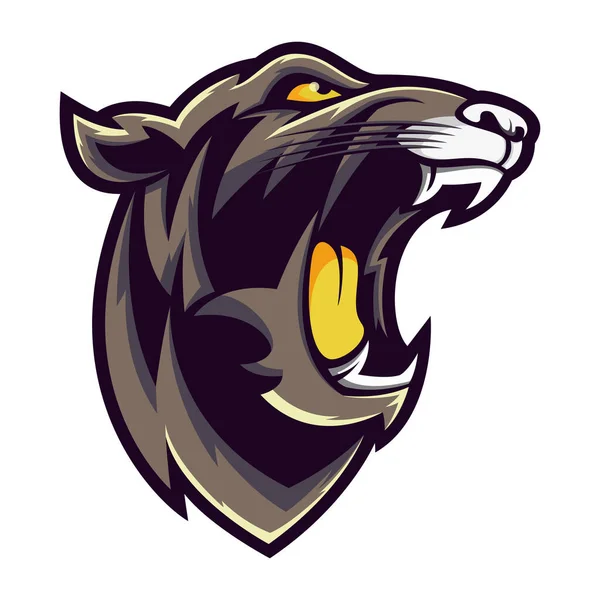 Prosty Kolor Lampart Jaguar Głowa Duży Kot Logo Szablon Ilustracja — Wektor stockowy