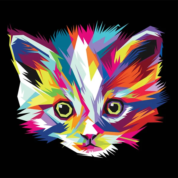 다채로운 추상적인 고양이 — 스톡 벡터