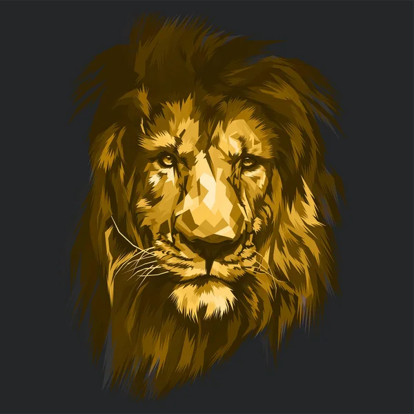 Ручная Работа Льва Естественные Цвета Иллюстрация — стоковый вектор