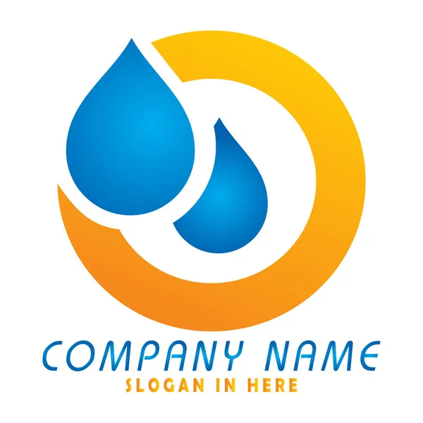 Diseño Del Logotipo Del Símbolo Gota Agua — Vector de stock