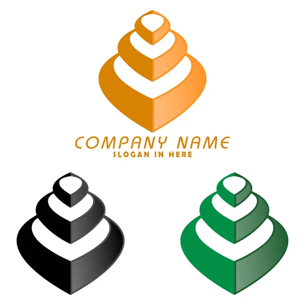 金字塔抽象企业标志设计 — 图库矢量图片