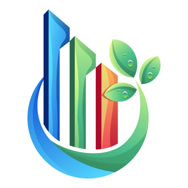 Realitní Barevné Logo Design Vektorové Ilustrace — Stockový vektor