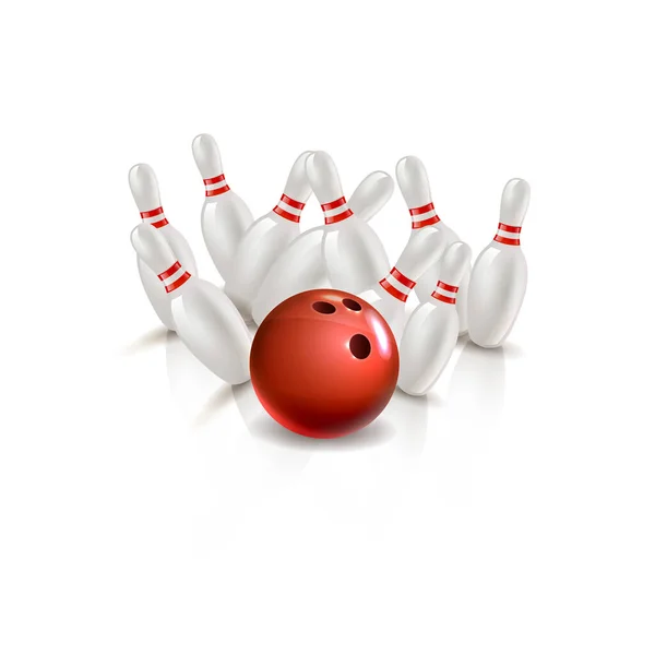 Vector Realista Bowling Huelga — Vector de stock