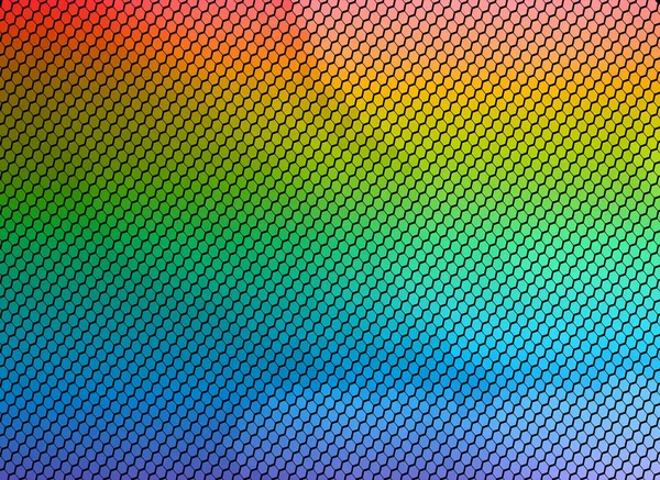 Kleurrijke Regenboog Zeshoek Abstracte Achtergrond — Stockvector